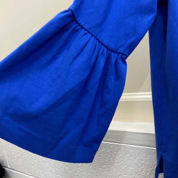 J. Crew XL Royal blue A-line top with bell sleeves - Picture 4 of 5